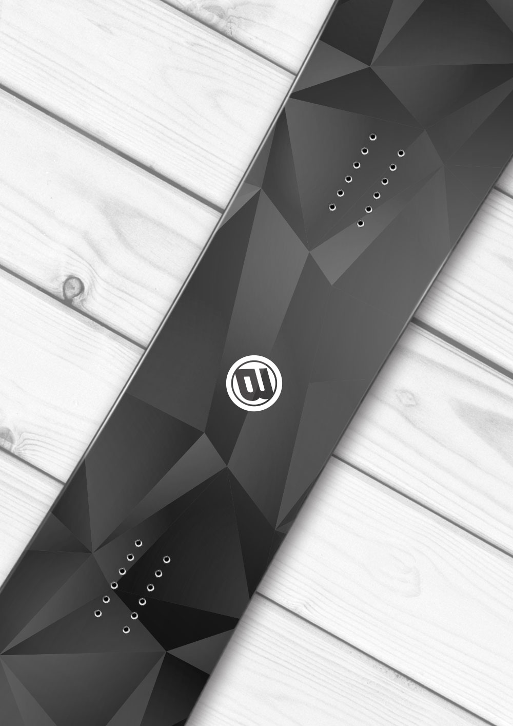 Matte Black Abstract Snowboard Wrap - Image 2